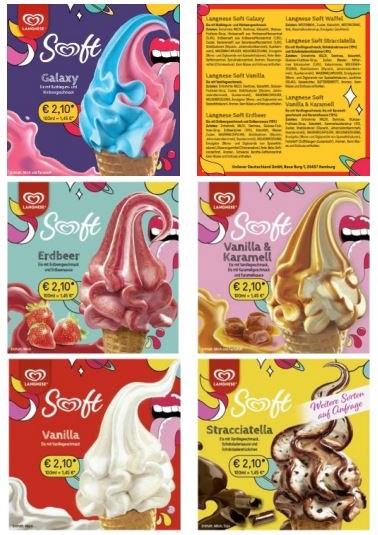 Produktaufkleber Langnese Soft