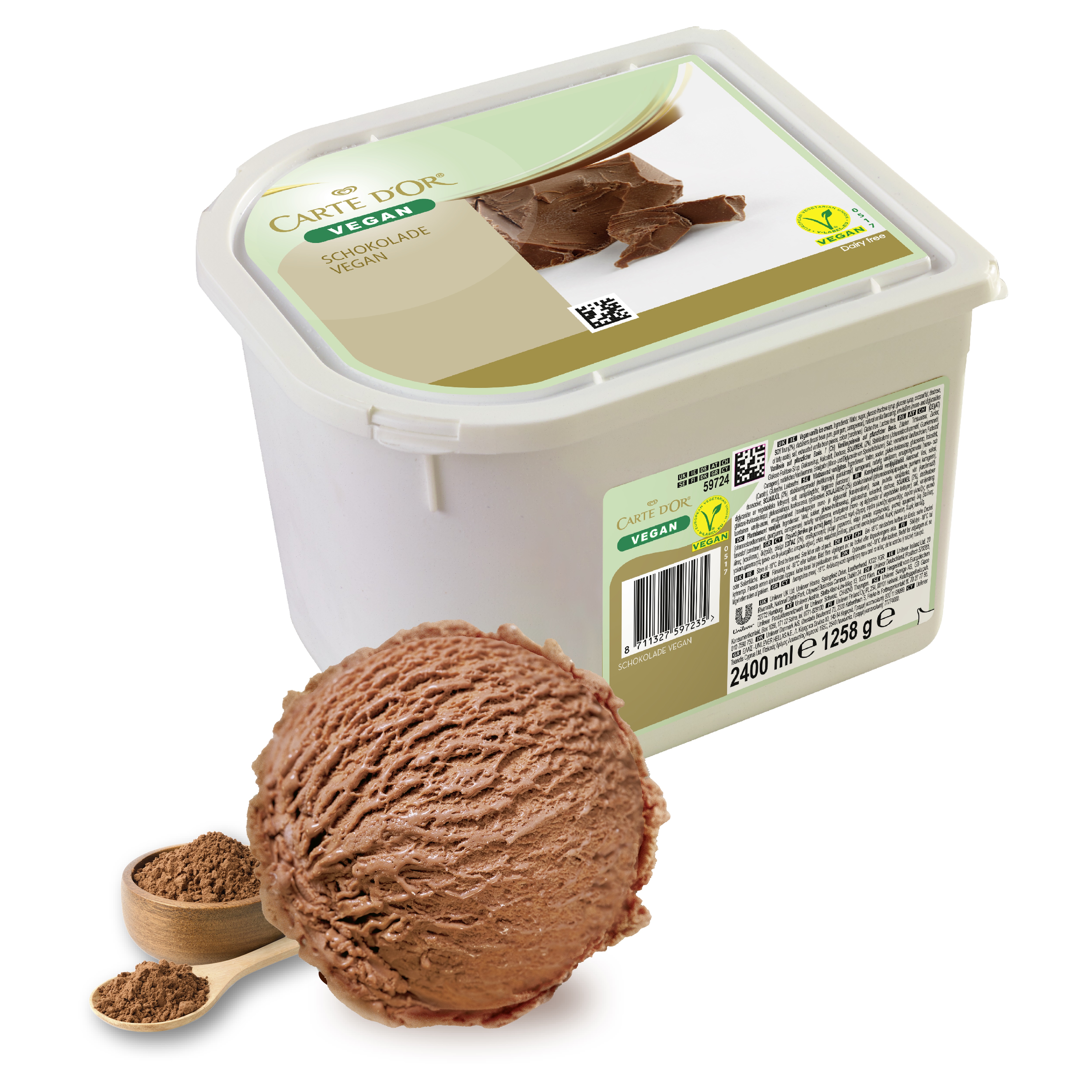 Wanne Vegane Schokolade Carte D'or 2x2,4l